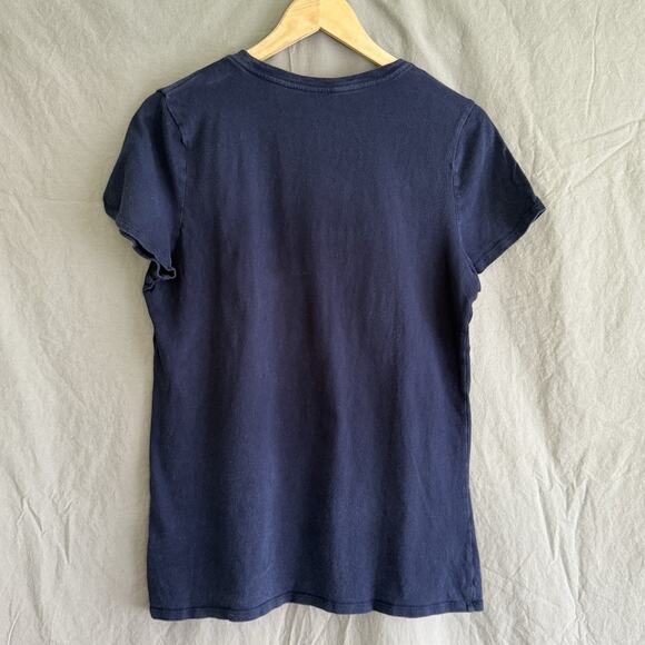 GAP‎ Crewneck T-Shirt Short Sleeve Cotton Navy Athletic Department Size L TALL - Picture 3 of 11